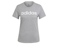 adidas Essentials Slim Logo, T-shirt Donna, Medium Grey Heather/White, L