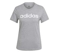 adidas Essentials Slim Logo, T-shirt Donna, Medium Grey Heather/White, XL