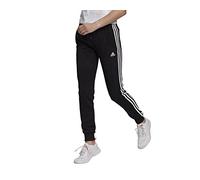adidas Essentials Slim Tapered Cuffed, Pantaloni della Tuta Donna, Nero Bianco, L