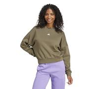Adidas Essentials Small Logo Feel Cozy Felpa a Maniche Lunghe da Donna (Confezione da 1), Oliva/Bianco, S