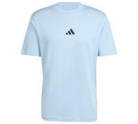 adidas Uomo Essentials Small Logo Single Jersey Tee, Glow Blue/Black, XS