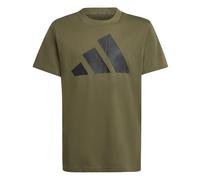 adidas Unisex - Bambini ESSENTIALS BIG LOGO T-SHIRT, olive strata/black, 7-8 Years