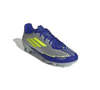 adidas F50 Club Football Boots FG/MG, Scarpe da Calcio Unisex-Adulto, Silver Met./Solar Yellow/Lucid Blue, 44 2/3 EU