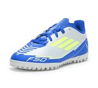 adidas F50 Club Messi Turf Sneakers Unisex Bambini, Argento Metallizzato Giallo Solare Blu Lucido, 20.5 cm