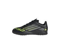 adidas F50 Club Turf Football Boots Kids, Scarpe da Calcio Unisex-Bambini, Core Black/Iron Met./Lucid Lemon, 37 1/3 EU