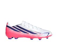 adidas Unisex - Adulto F50 Hyperfast League Firm Ground Football Boots Shoes, Ftwr White/Solar Purple/Solar Turbo, 43 1/3 EU