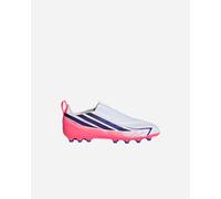 adidas Unisex - Bambini e Ragazzi F50 Hyperfast League Laceless Artificial Ground Football Boots Kids Shoes, Ftwr White/Solar Purple/Solar Turbo, 30 EU