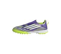 adidas F50 League Laceless Turf Football Boots Kids, Scarpe da Calcio Unisex-Bambini, Purple Rush/Cloud White/Lucid Lemon, 34 EU