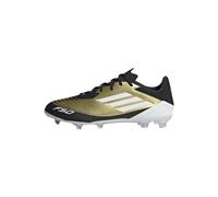 adidas F50 League Messi Football Boots Firm Ground, Scarpe da Calcio Unisex-Adulto, Gold Metallic/Cloud White/Core Black, 44 EU