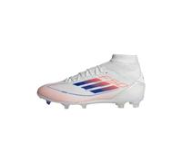 adidas F50 League Mid Football Boots Firm Ground, Scarpe da Calcio Donna, Cloud White/Lucid Blue/Solar Red, 37 1/3 EU