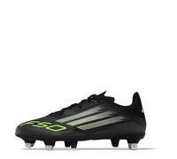 adidas F50 League Soft Ground Football Boots Kids, Scarpe da Calcio Unisex-Bambini, Core Black/Iron Met./Lucid Lemon, 35 EU