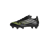 adidas F50 League Soft Ground Football Boots Kids, Scarpe da Calcio Unisex-Bambini, Core Black/Iron Met./Lucid Lemon, 38 2/3 EU