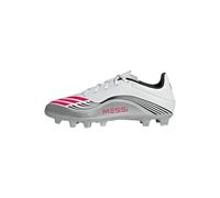 adidas F50 Messi Club Firm Multi Ground Football Boots, Scarpe da Calcio Unisex-Adulto, Cloud White/Lucid Red/Silver Metallic, 48 2/3 EU