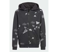Adidas Felpa c/cappuccio Junior Brand Love Allover Print - Colore : Black/White