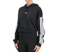 adidas Donna Essentials 3-Stripes French Terry Cropped Hoodie, Black/White, M