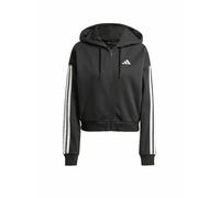 adidas Donna Essentials 3-Stripes French Terry Full Zip Hoodie, Black/White, S