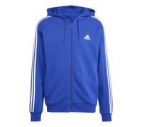 adidas Felpa con cappuccio da uomo Essentials in pile con 3 strisce e zip, Blu Semi Lucido, XXL tall
