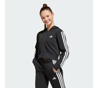 adidas Bambina Essentials Full Zip Hoodie, Black/White, 14-15 Years