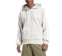 Adidas Essentials 3 Stripes Fleece Full Zip Sweatshirt Beige M / Regular Uomo