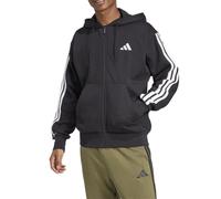 Giacca felpa Cappuccio Hoodie UOMO Adidas Nero Ess 3-Stripes Fleece Full-Zip