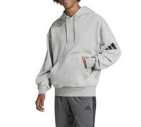 Felpa con cappuccio Essentials Loose-Fit 3 Bar Logo French Terry Medium Grey Heather / Black L