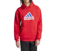 Adidas Felpa da Uomo con Cappuccio Future Icons Badge Of Sport Rossa Taglia M...