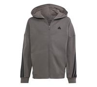 Adidas - Felpa Ragazzi con Cappuccio e Zip Future Icons 3-Stripes, Marrone Co...