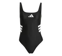 adidas Femme 3 Stripes U-Back Swimsuit, Black/White, 30