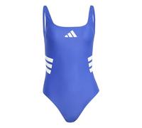 adidas Femme 3 Stripes U-Back Swimsuit, Semi Lucid Blue/White, 30