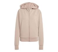 adidas Femme D4T Workout Full Zip Hooded Sweatshirt, Chalky Brown, XS