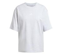 Adidas Femme Essentials 3-Stripes Boyfriend T-Shirt, Light Grey Heather/White, XXS