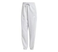 adidas Donna Essentials 3-Stripes Fleece Loose Pants, Light Grey Heather/White, XL