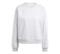 adidas Donna Essentials 3-Stripes Fleece Sweatshirt, Light Grey Heather/White, S
