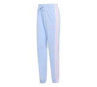 adidas Femme Essentials 3-Stripes French Terry Cuffed Pants, Glow Blue/Clear Pink, M