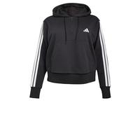 adidas Femme Essentials 3-Stripes French Terry Quarter-Zip Hoodie (Plus Size), Black/White, 3XL Plus