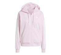 adidas Femme Essentials 3-Stripes Full-Zip Fleece Hoodie, Clear Pink/White, S