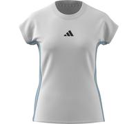 adidas Femme Essentials 3-Stripes Single Jersey Tee, White/Icey Blue, M