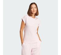 Adidas Femme Essentials Linear Cotton T-Shirt, Clear Pink/White, XS