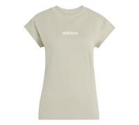 adidas Femme Essentials Linear Cotton T-Shirt, Wonder Cargo/White, L