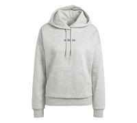 adidas Femme Essentials Linear Fleece Hoodie, Medium Grey Heather/Black, S