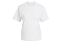Adidas Femme Essentials Small Logo Cotton T-Shirt, Light Grey Heather/White, M