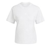 adidas Donna Essentials Small Logo Cotton T-Shirt, Light Grey Heather/White, S