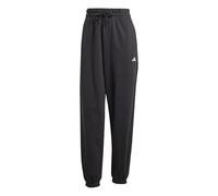 adidas Donna Essentials Small Logo French Terry Cuffed Pants, Black/White, L