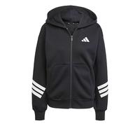 Adidas Felpa con zip da donna Future Icons 3 Stripes Nero/Bianco S