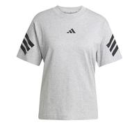 adidas Femme Future Icons Three Stripes T-Shirt, Medium Grey Heather, XL