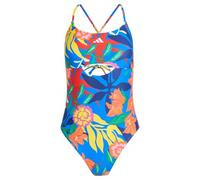 adidas Femme Mexicana Florals Tie-Back Swimsuit, Glory Blue/White, 40