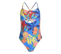 adidas Femme Mexicana Florals Tie-Back Swimsuit, Glory Blue/White, 44
