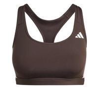 adidas Femme Optime Essentials Workout 3-Stripes Medium Support Bra, Aurora Coffee Met./White, XS