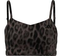 adidas Femme Optime Essentials Workout Leopard Light Support Bra, Earth Strata/Black, L