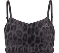 adidas Femme Optime Essentials Workout Leopard Light Support Bra, Ice Purple/Shadow Navy, M
